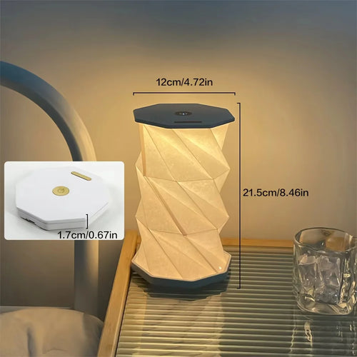 Foldable Table Lamp Portable Desk Light Dimmable Paper Bedroom For Nightstands For Bedroom Nightstand Cordless Touch Control Led